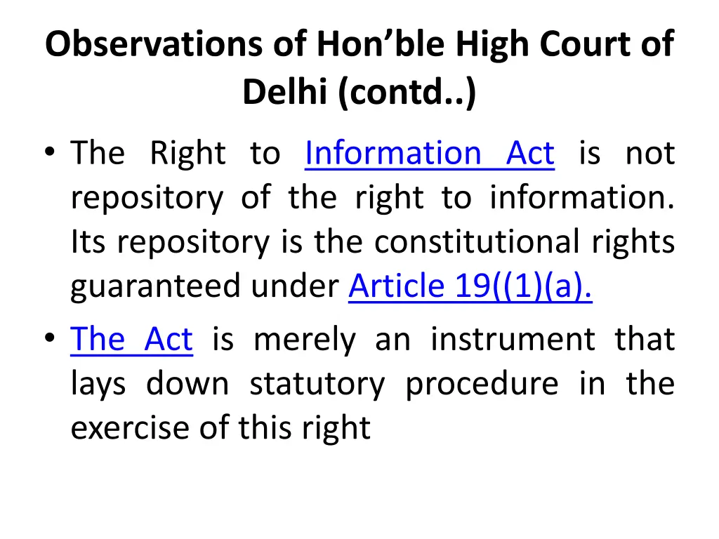 observations of hon ble high court of delhi contd