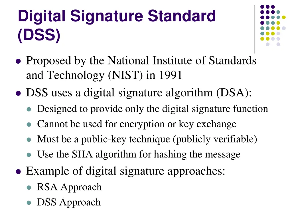 digital signature standard dss