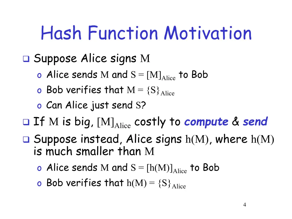 hash function motivation