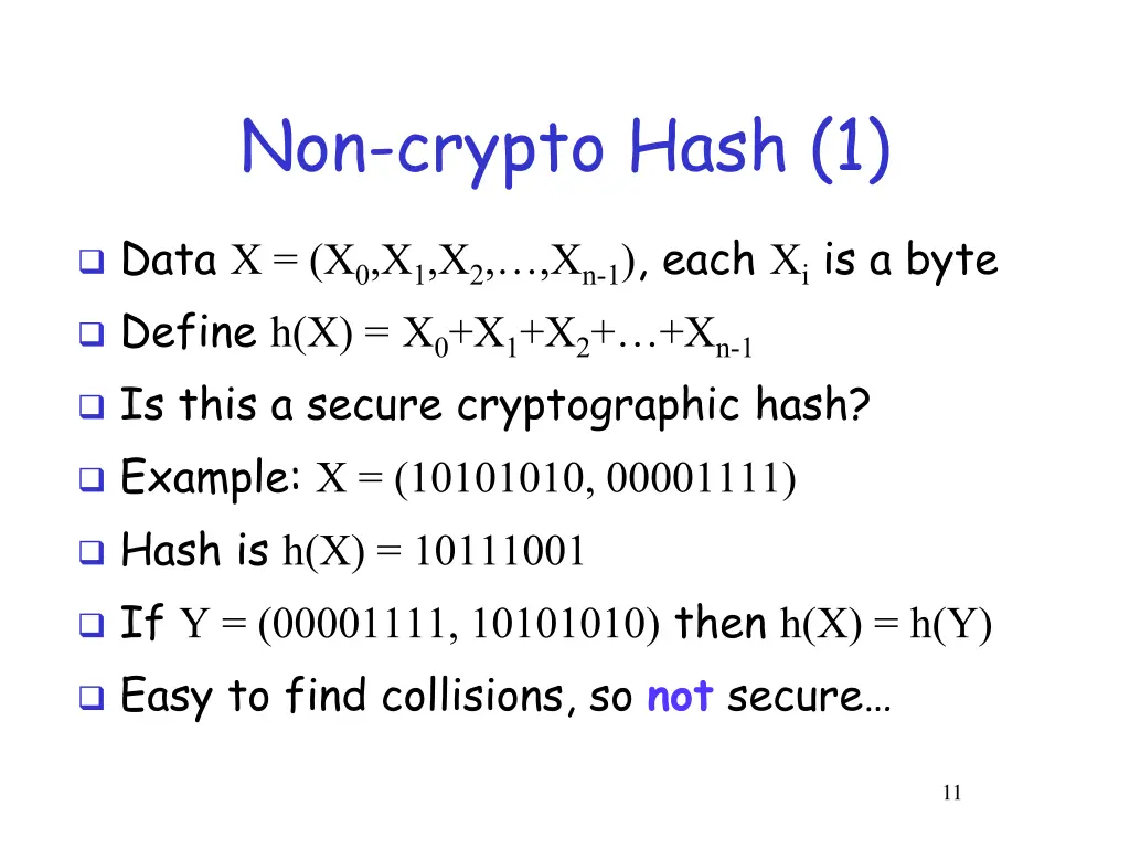 non crypto hash 1