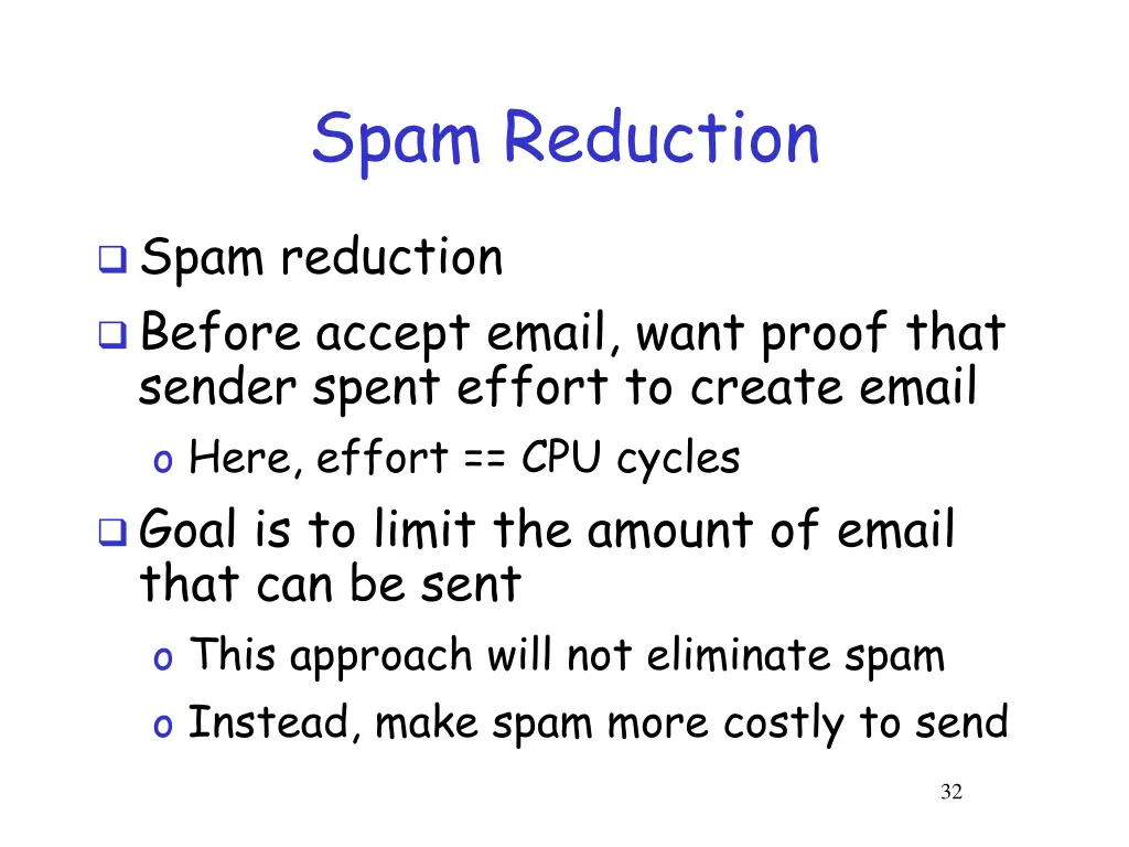 spam reduction