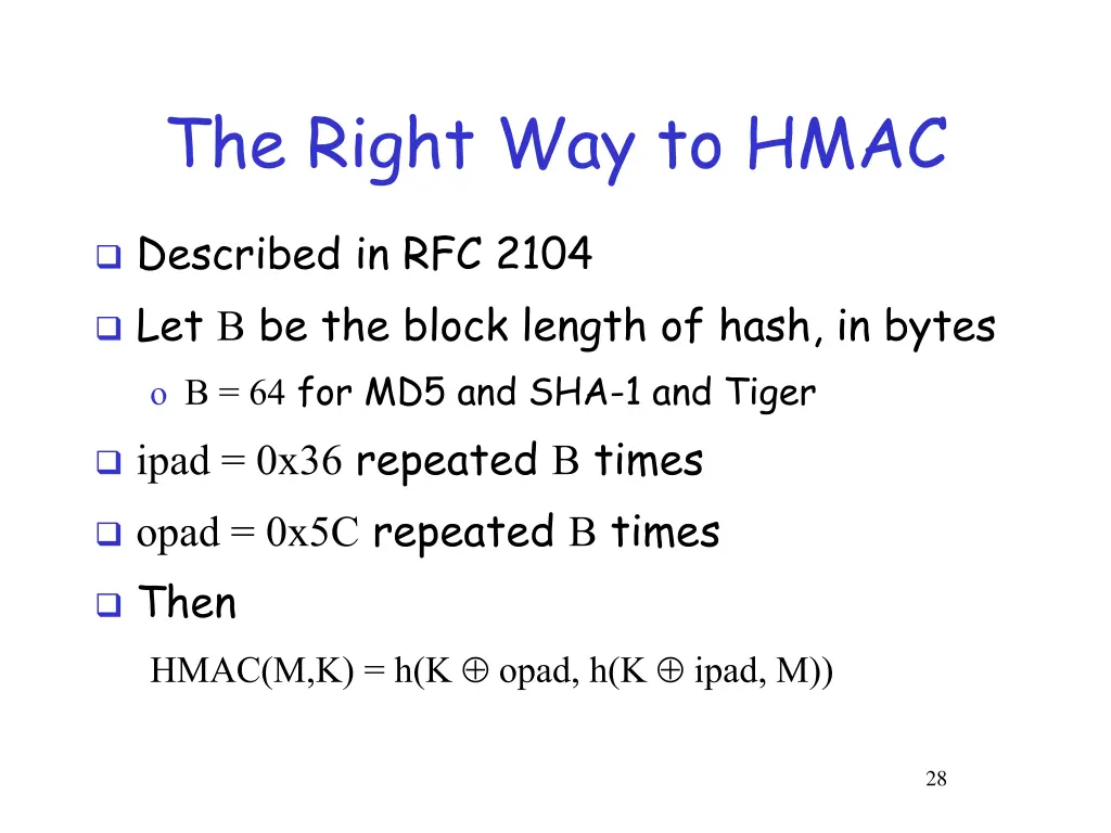 the right way to hmac