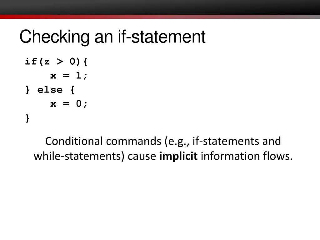 checking an if statement