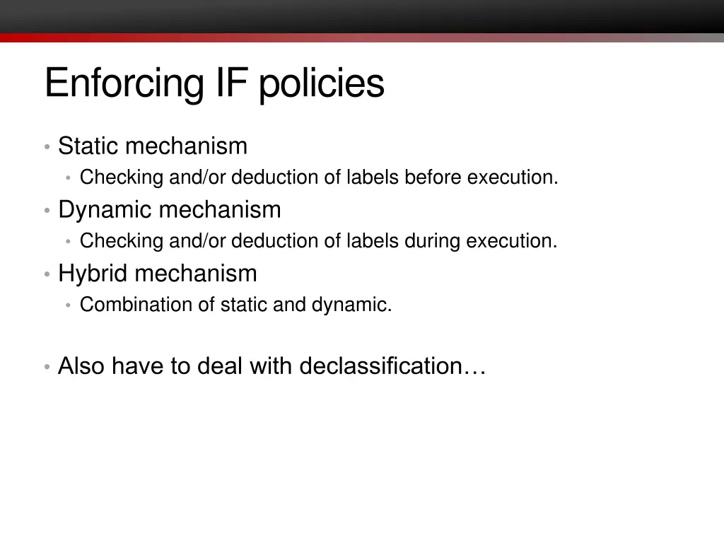 enforcing if policies