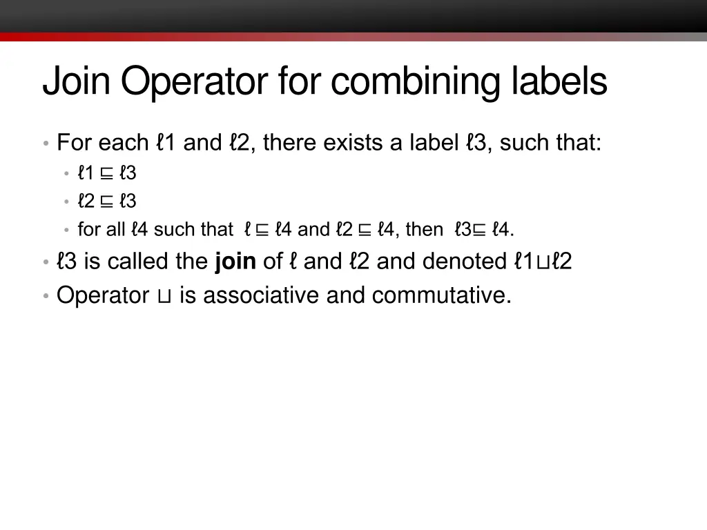 join operator for combining labels