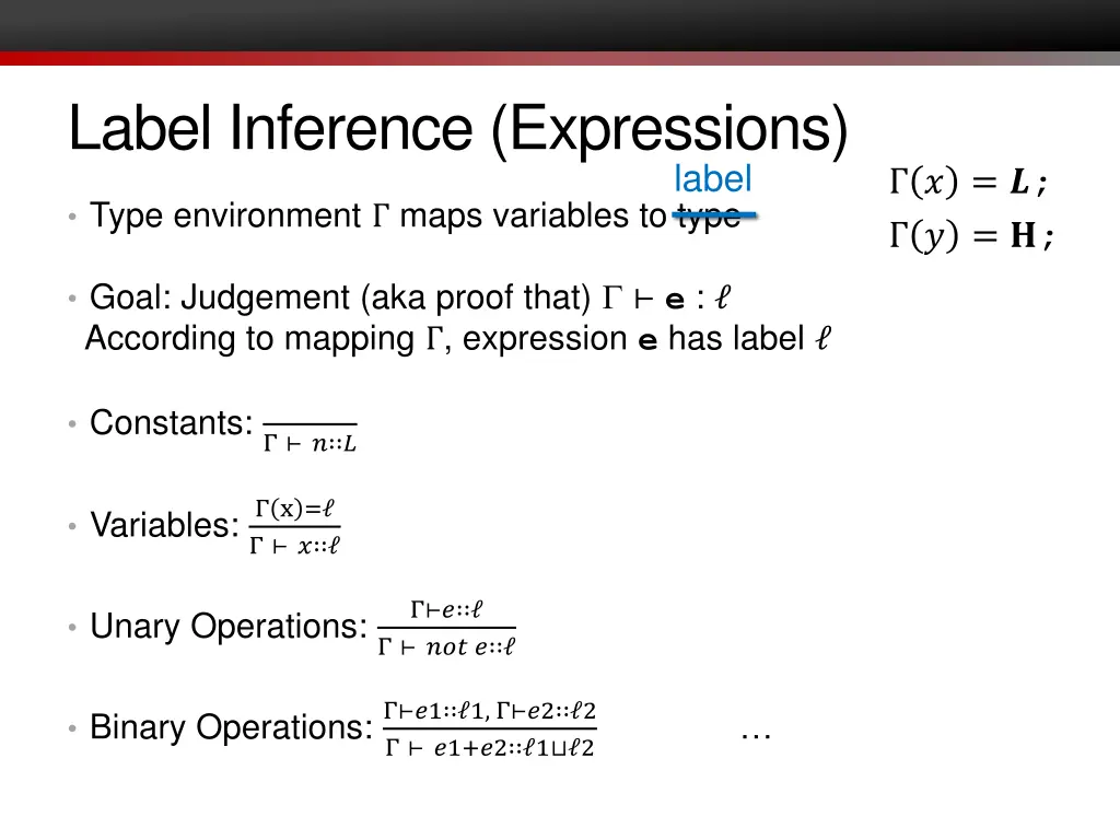 label inference expressions 1