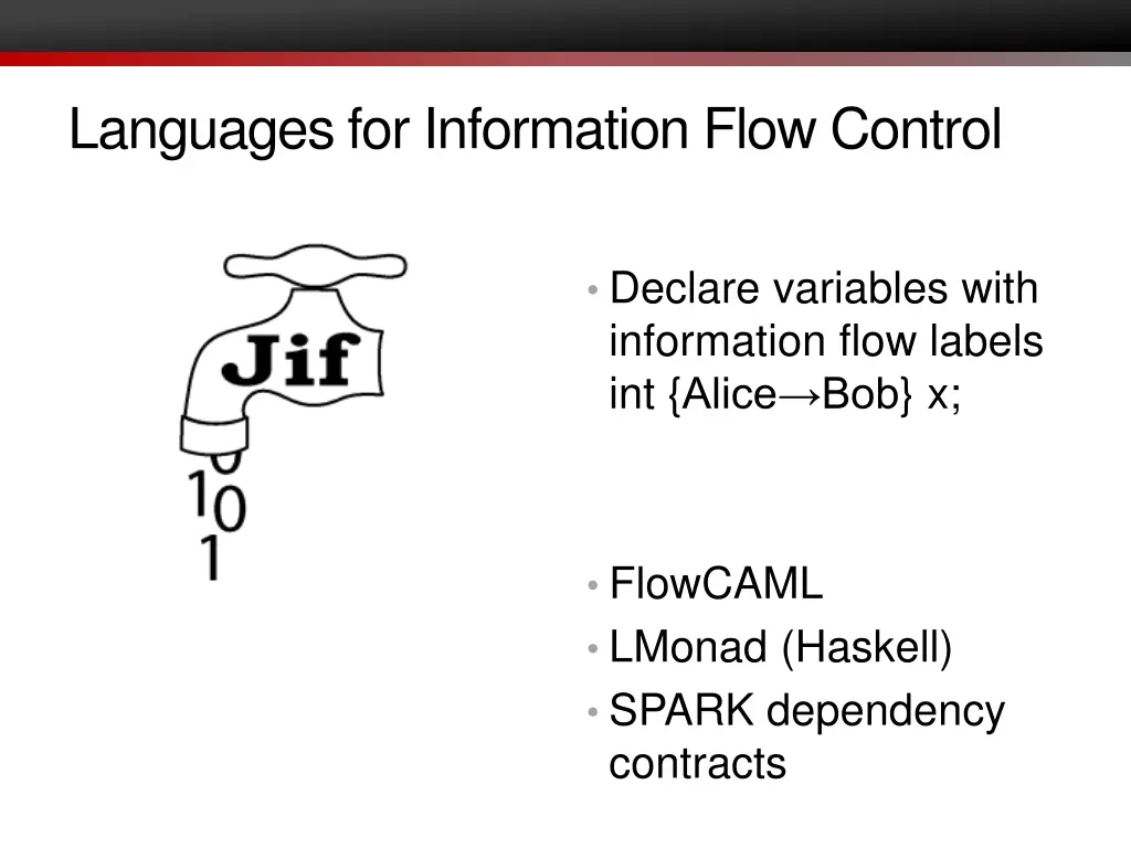 languages for information flow control