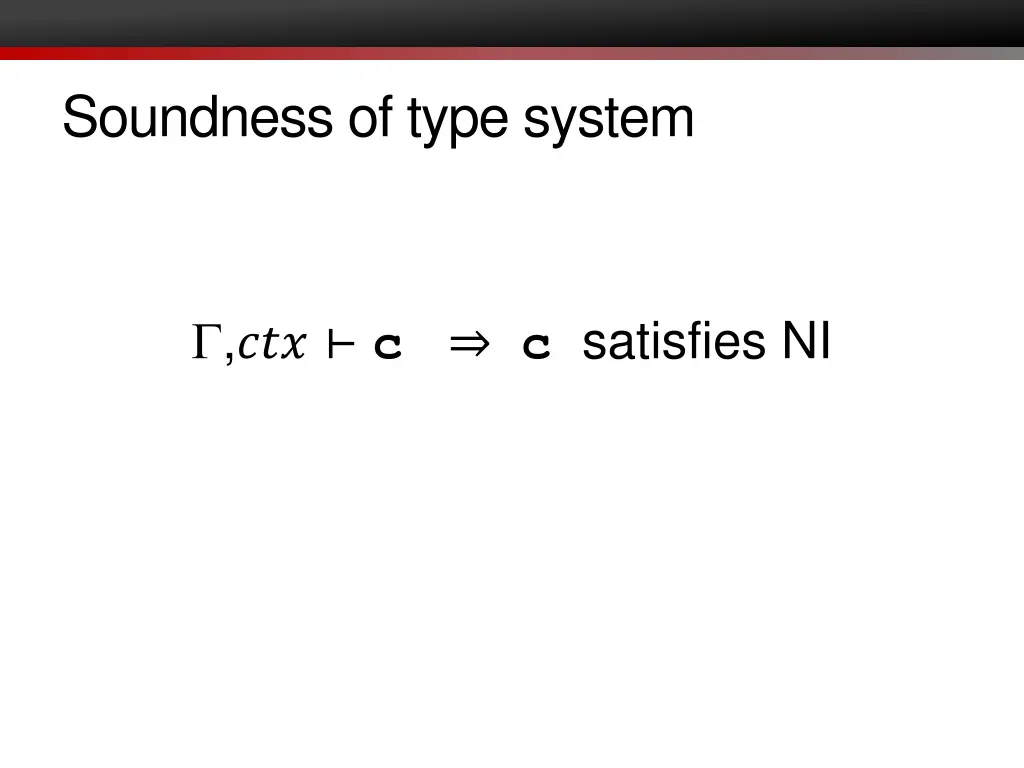 soundness of type system