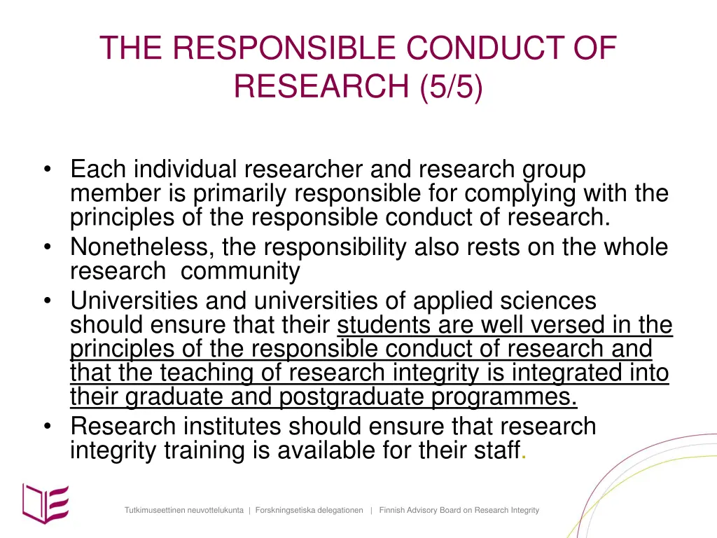 the responsible conduct of research 5 5