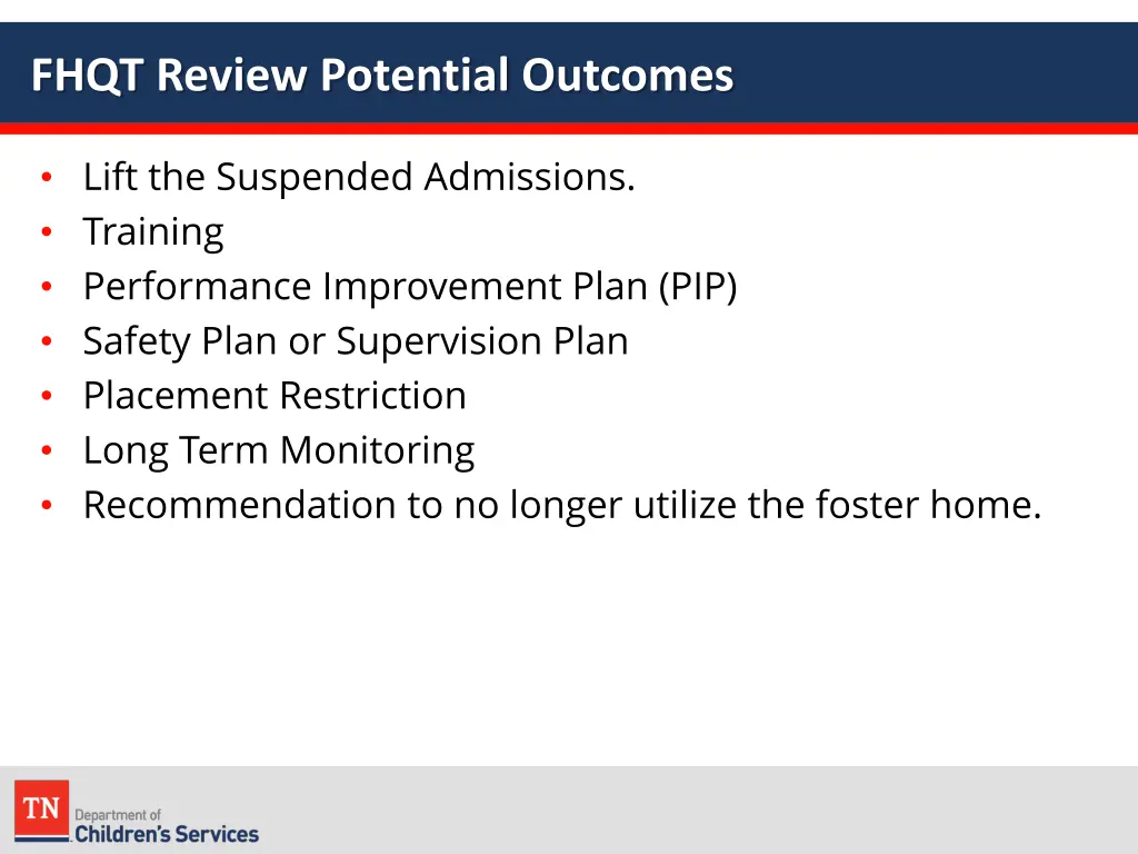 fhqt review potential outcomes