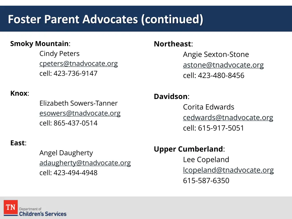 foster parent advocates continued
