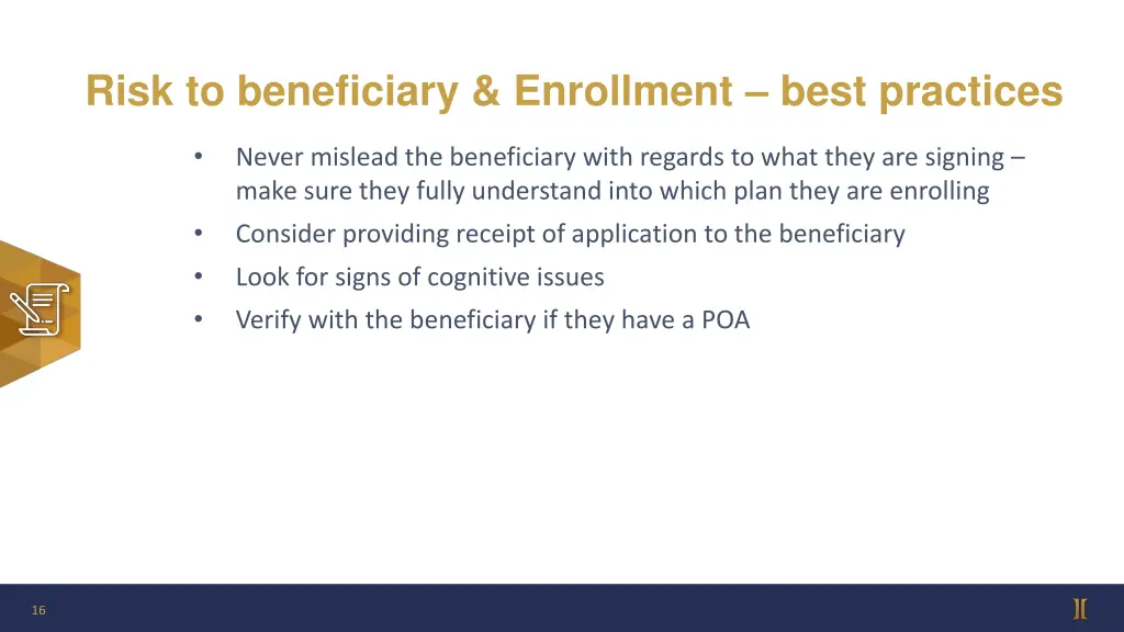 risk to beneficiary enrollment best practices
