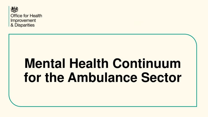 mental health continuum for the ambulance sector