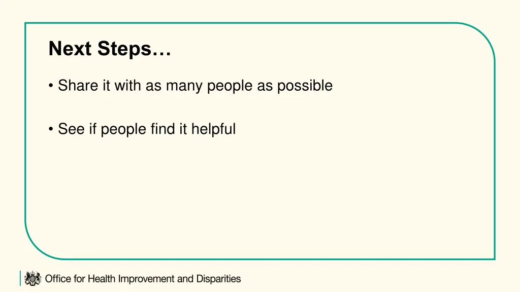 next steps