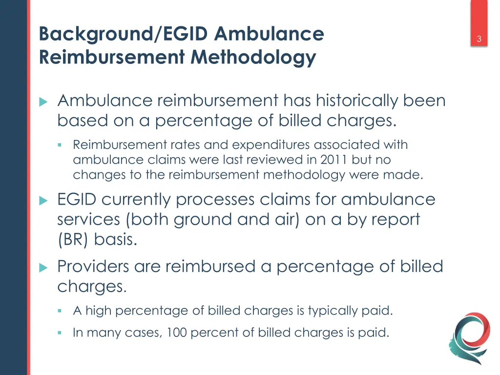 background egid ambulance reimbursement