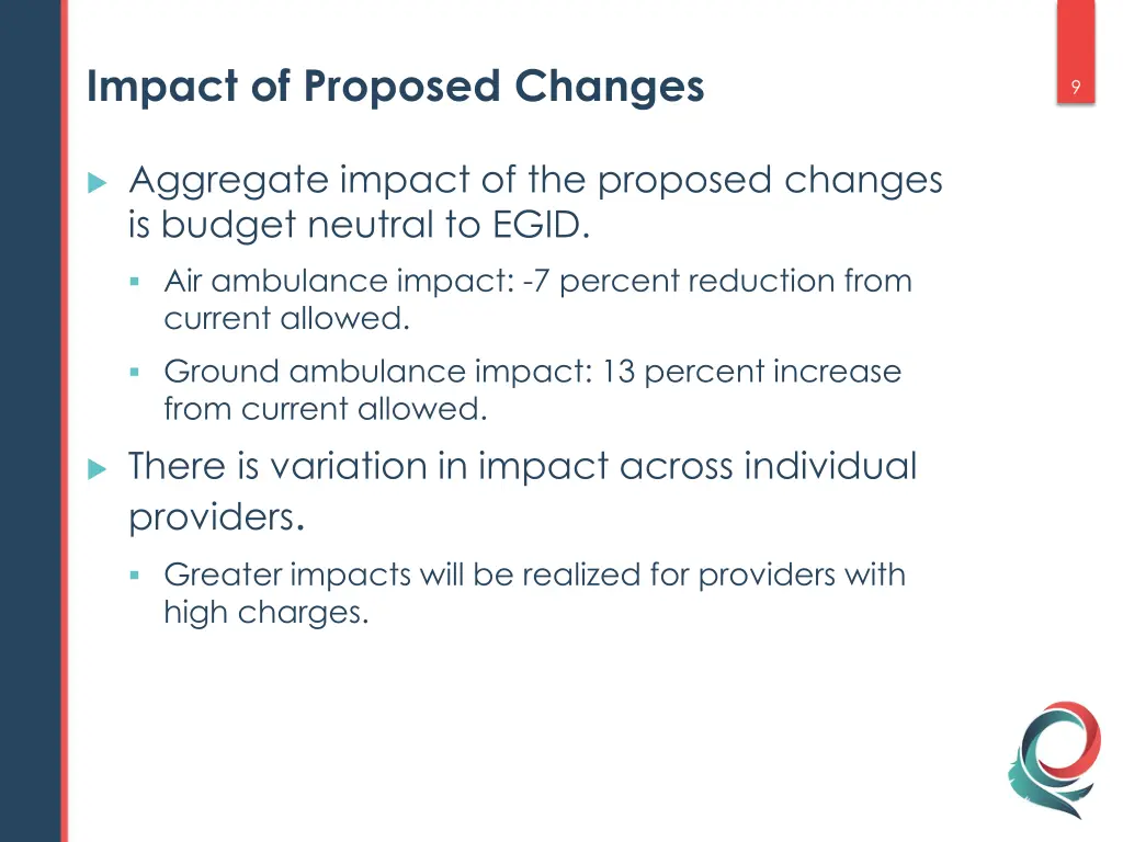 impact of proposed changes