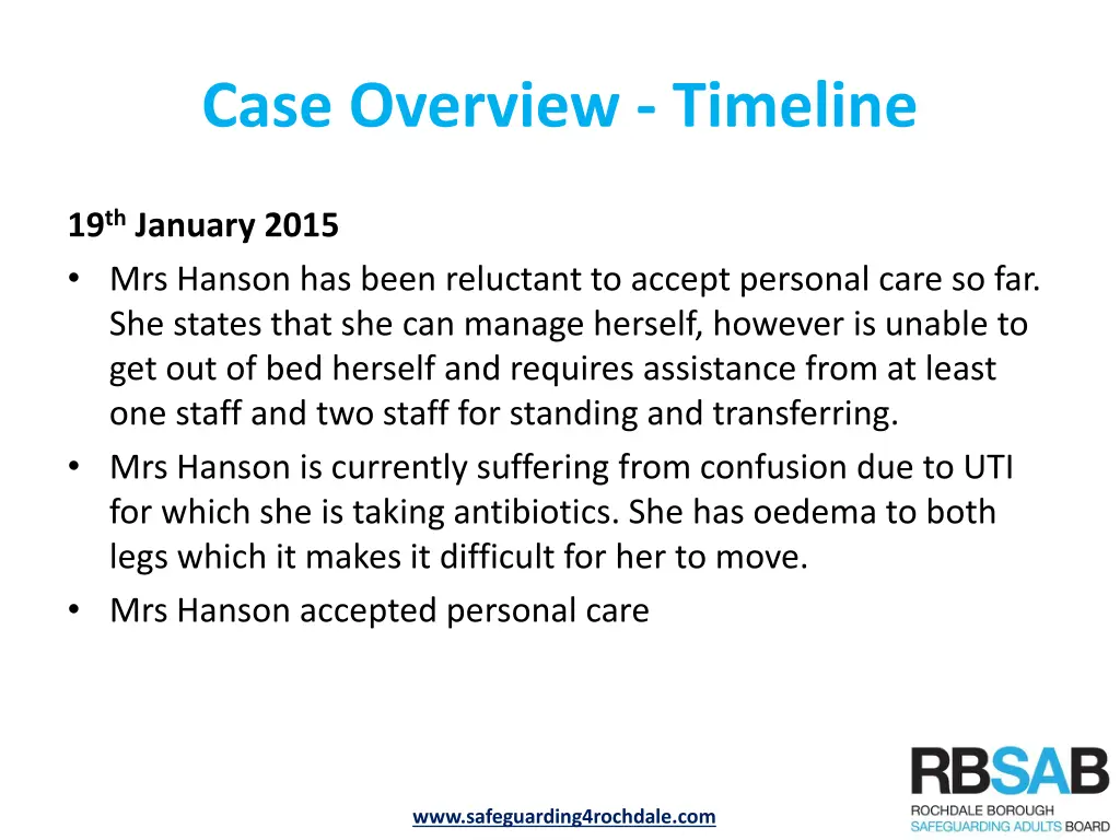 case overview timeline 5