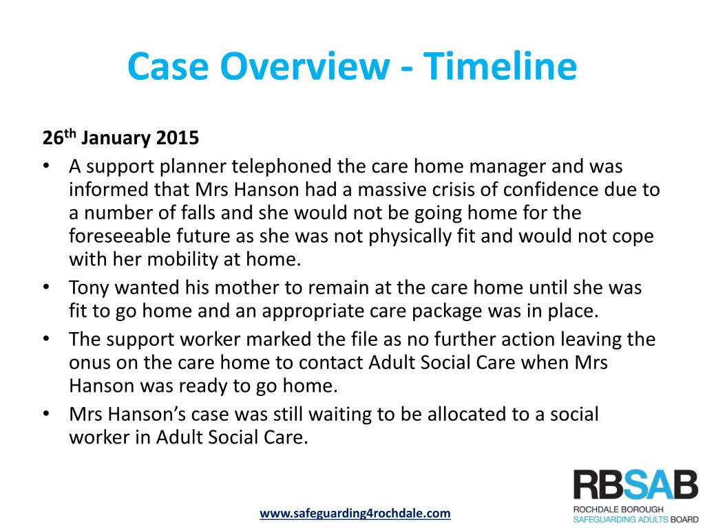 case overview timeline 8