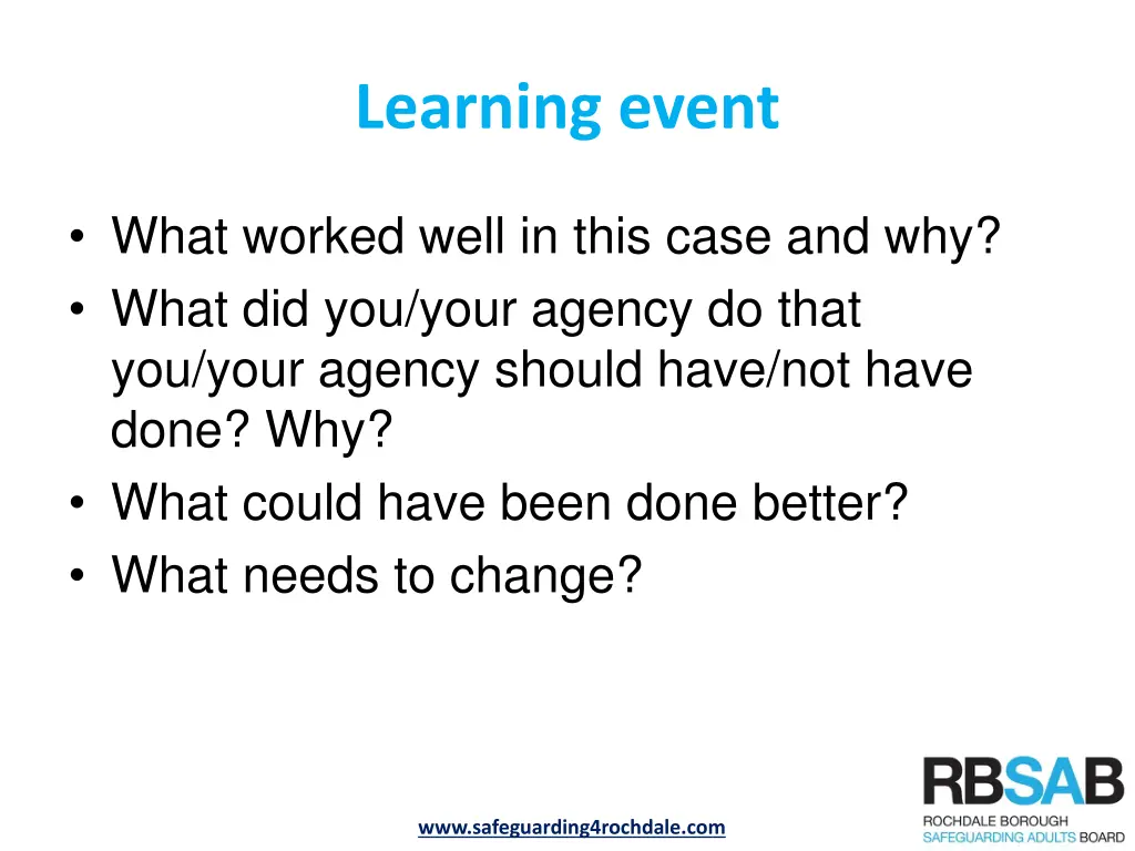learning event