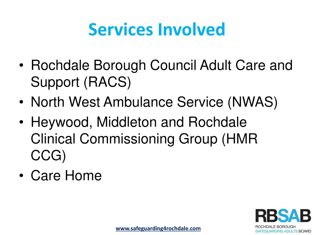services involved
