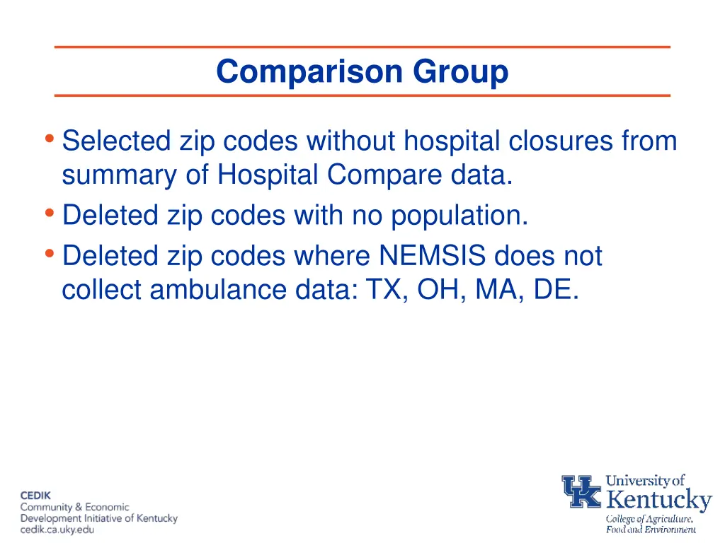 comparison group