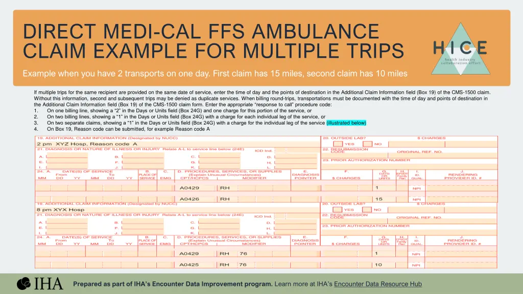 direct medi cal ffs ambulance claim example