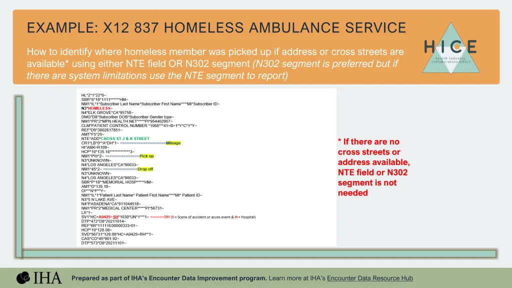 example x12 837 homeless ambulance service 1