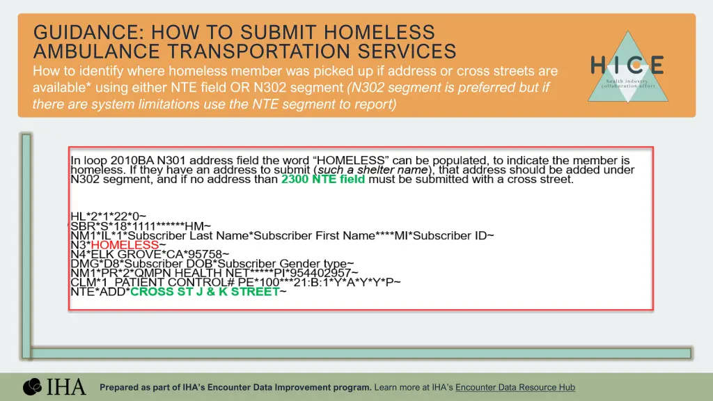 guidance how to submit homeless ambulance 1