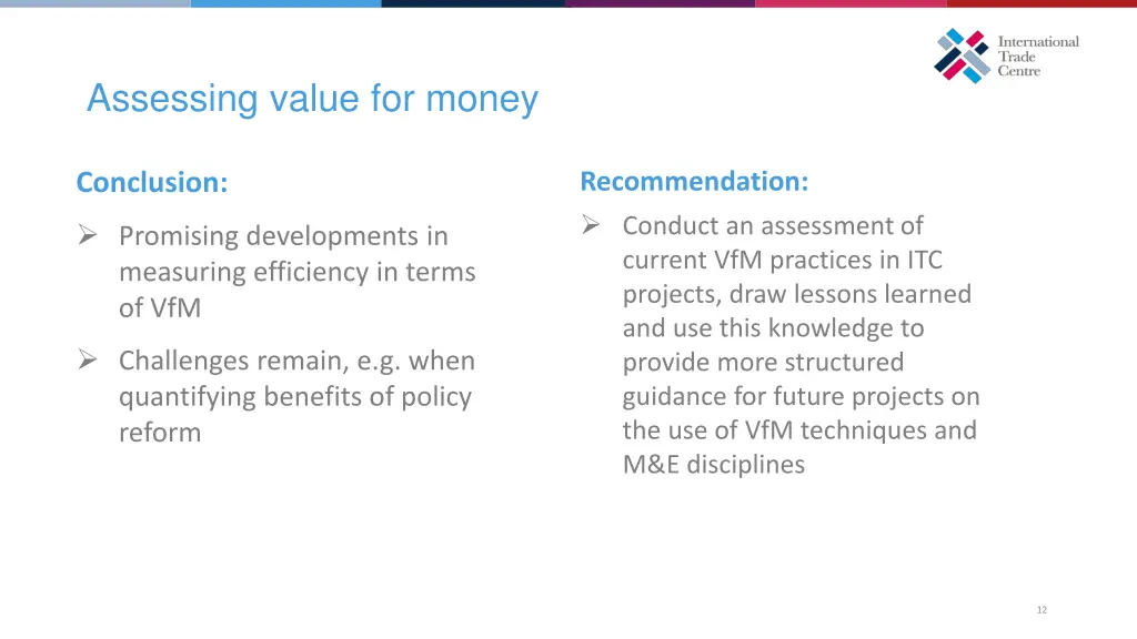 assessing value for money