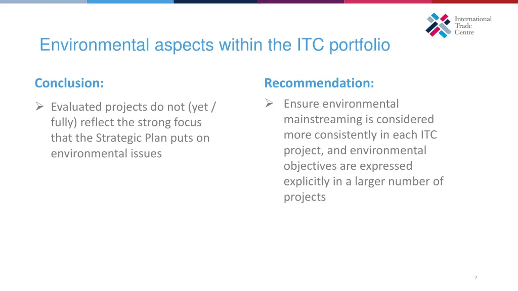 environmental aspects within the itc portfolio