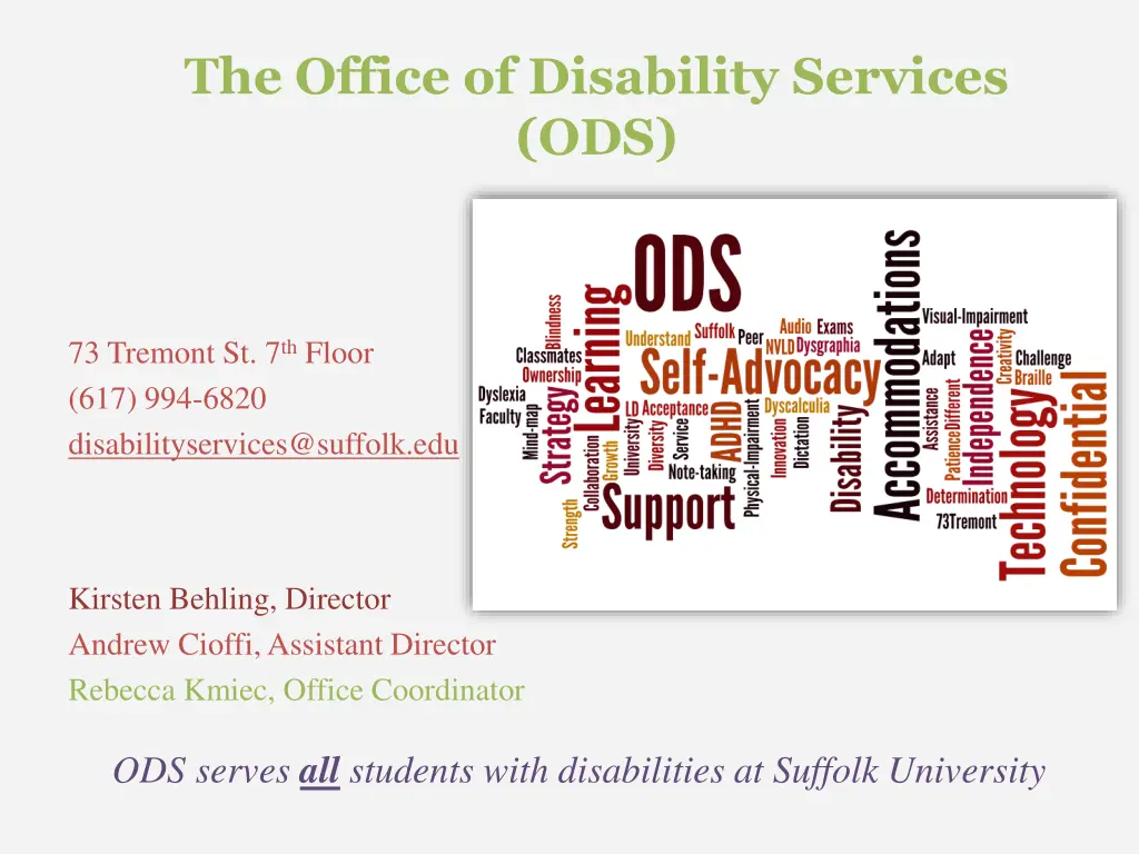 the office of disability services ods