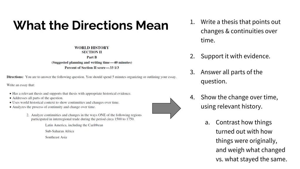 1 write a thesis that points out changes