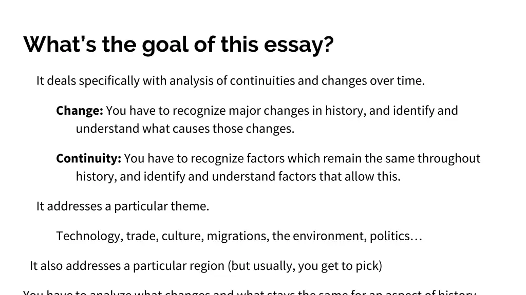 what s the goal of this essay