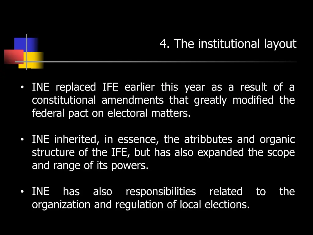 4 the institutional layout