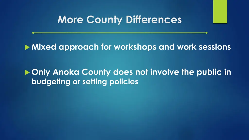 more county differences