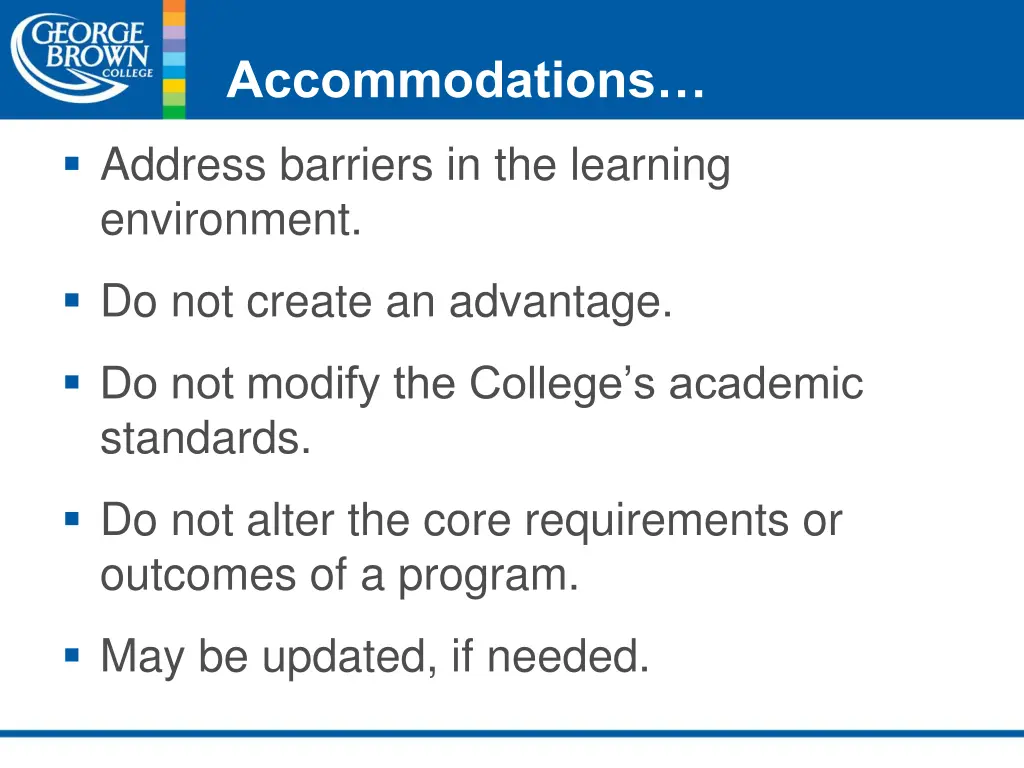 accommodations