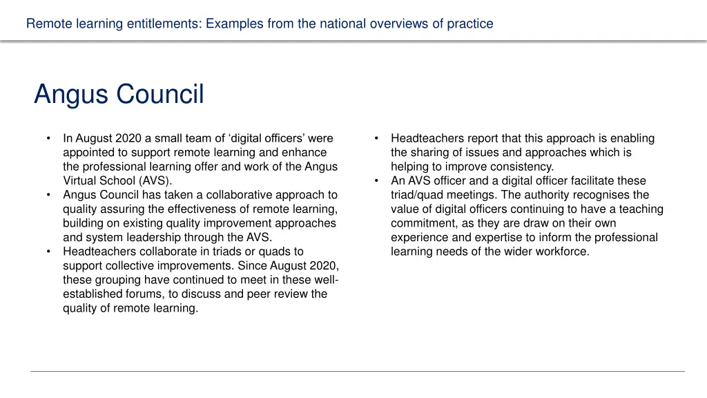 remote learning entitlements examples from 1
