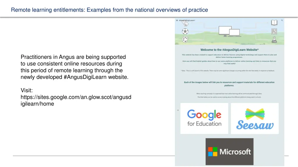 remote learning entitlements examples from 3