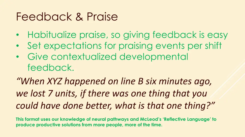 feedback praise
