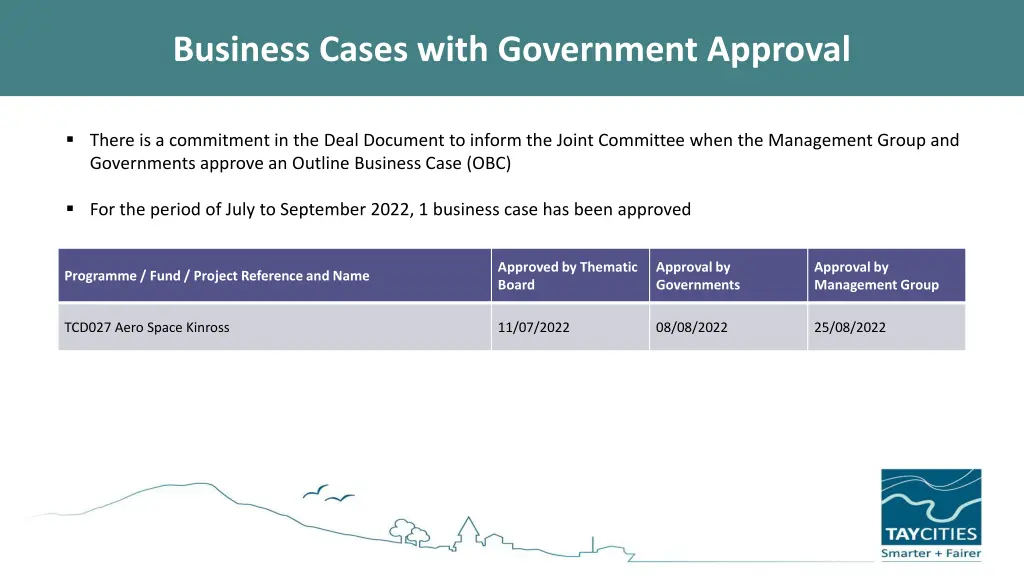 business cases with government approval