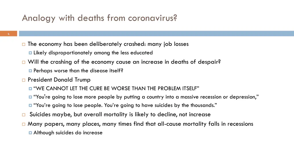 analogy with deaths from coronavirus