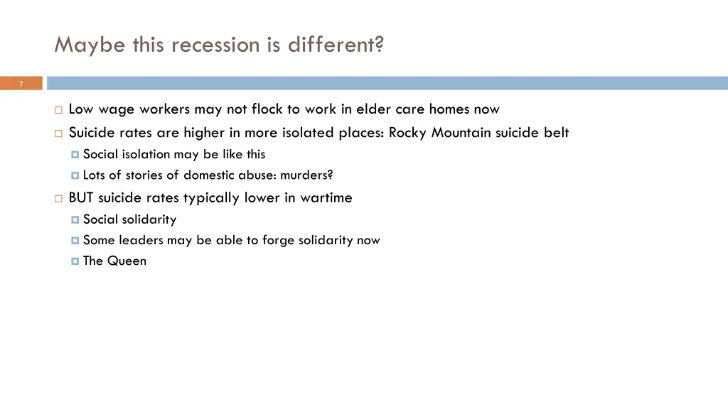 maybe this recession is different