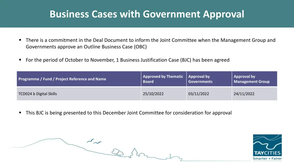 business cases with government approval