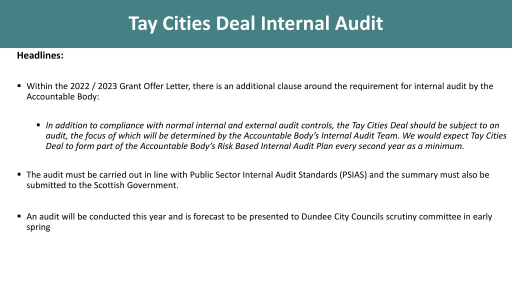 tay cities deal internal audit