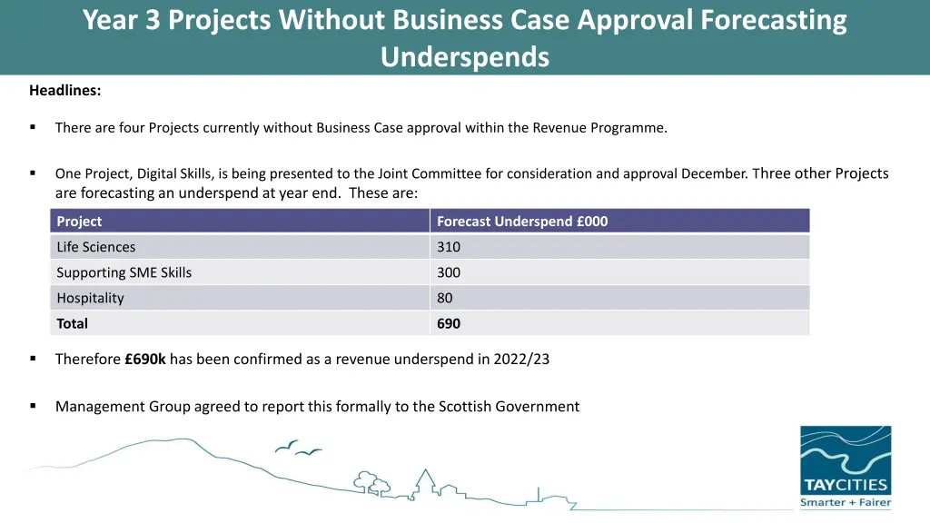 year 3 projects without business case approval