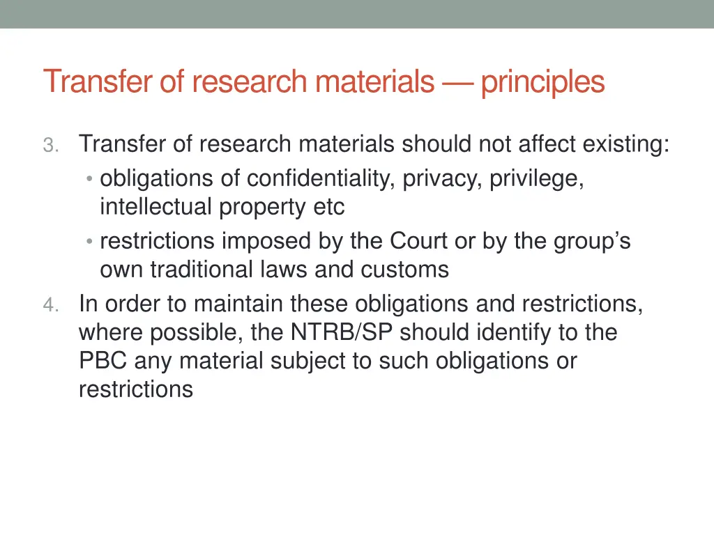 transfer of research materials principles 1