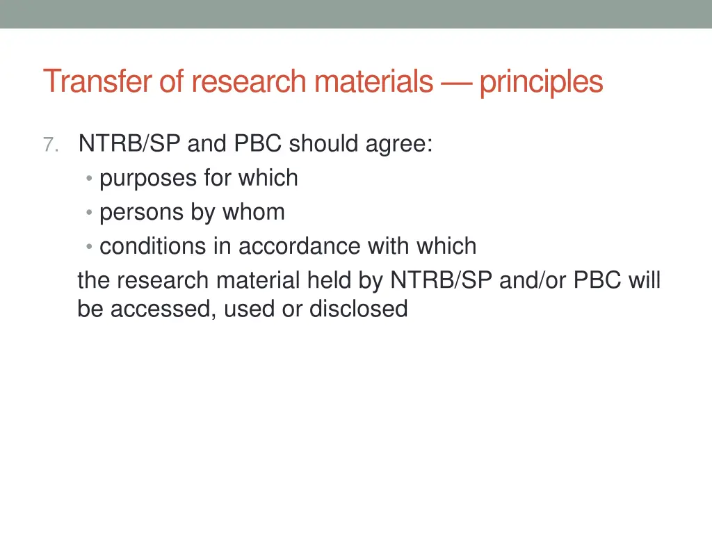transfer of research materials principles 3
