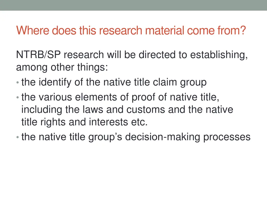 where does this research material come from 1