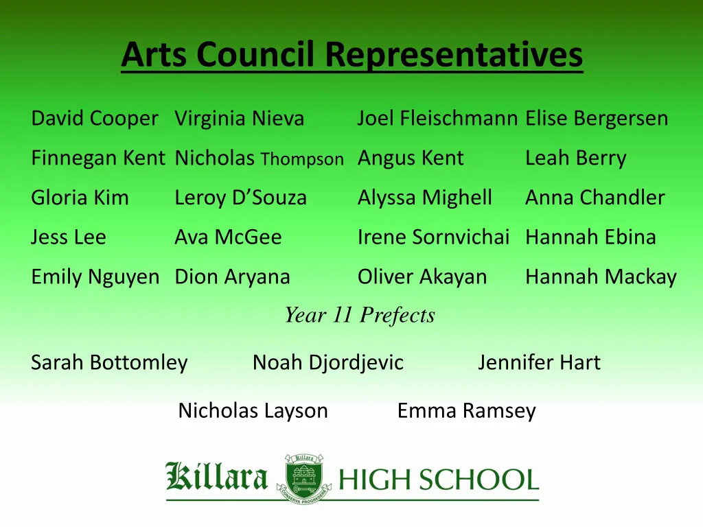 arts council representatives