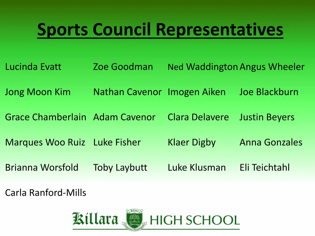 sports council representatives